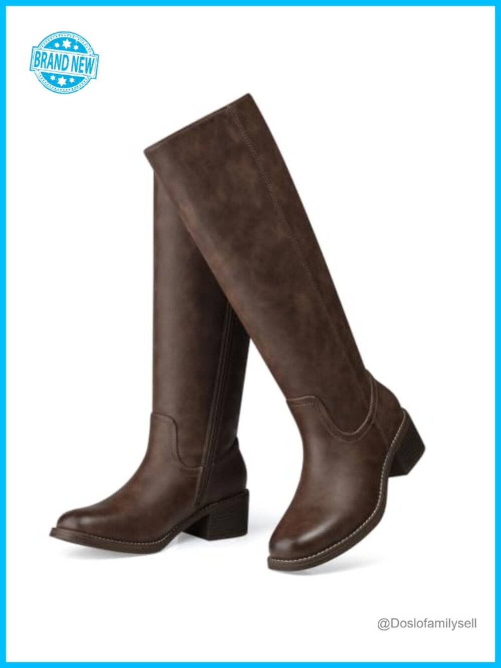 SHIBEVER Knee High Boots Women Comfortable Cushioned Low Heel Fall Boots